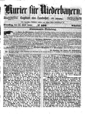 Kurier für Niederbayern Dienstag 22. Juni 1858