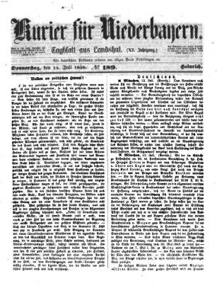 Kurier für Niederbayern Donnerstag 15. Juli 1858