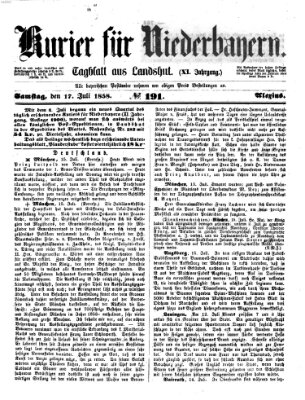 Kurier für Niederbayern Samstag 17. Juli 1858