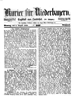 Kurier für Niederbayern Montag 2. August 1858