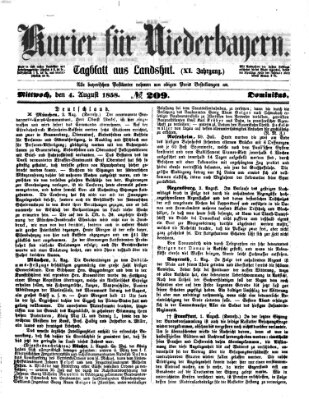 Kurier für Niederbayern Mittwoch 4. August 1858