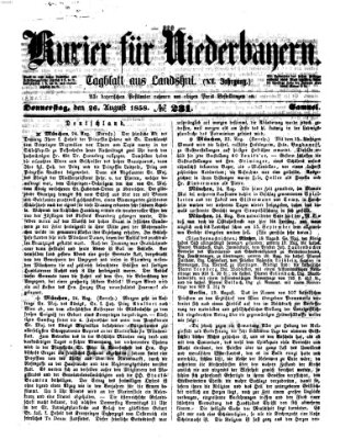 Kurier für Niederbayern Donnerstag 26. August 1858