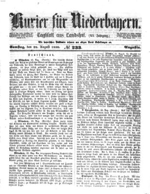 Kurier für Niederbayern Samstag 28. August 1858