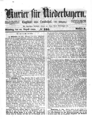 Kurier für Niederbayern Montag 30. August 1858