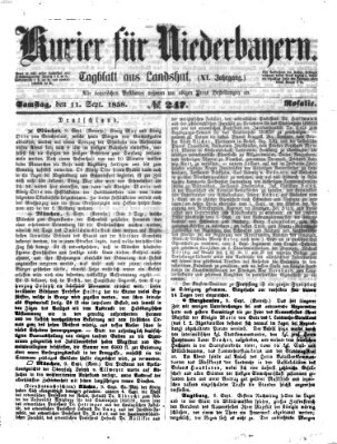 Kurier für Niederbayern Samstag 11. September 1858