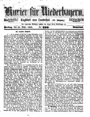 Kurier für Niederbayern Freitag 24. September 1858