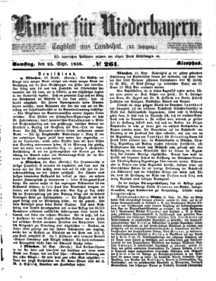 Kurier für Niederbayern Samstag 25. September 1858