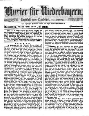 Kurier für Niederbayern Donnerstag 30. September 1858