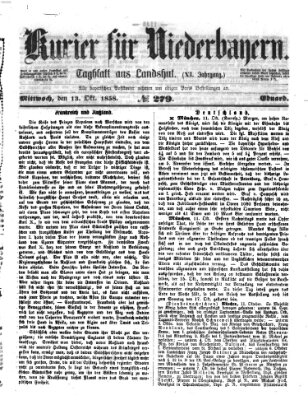 Kurier für Niederbayern Mittwoch 13. Oktober 1858