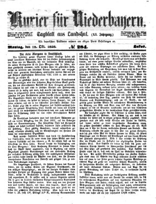 Kurier für Niederbayern Montag 18. Oktober 1858