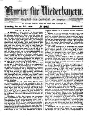 Kurier für Niederbayern Dienstag 19. Oktober 1858