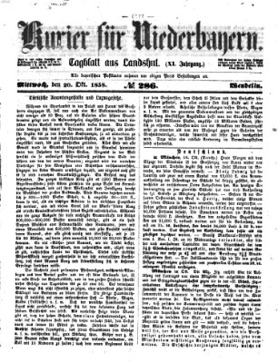 Kurier für Niederbayern Mittwoch 20. Oktober 1858