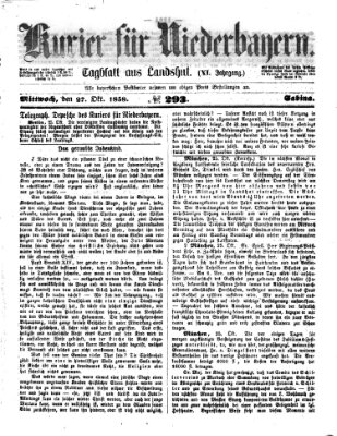 Kurier für Niederbayern Mittwoch 27. Oktober 1858