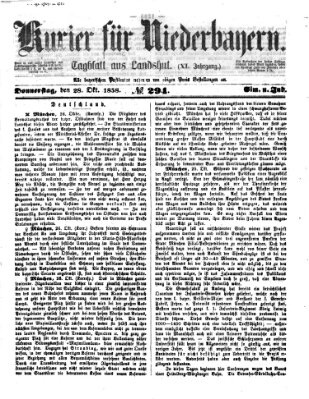 Kurier für Niederbayern Donnerstag 28. Oktober 1858