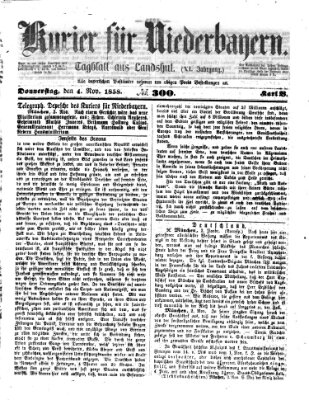 Kurier für Niederbayern Donnerstag 4. November 1858