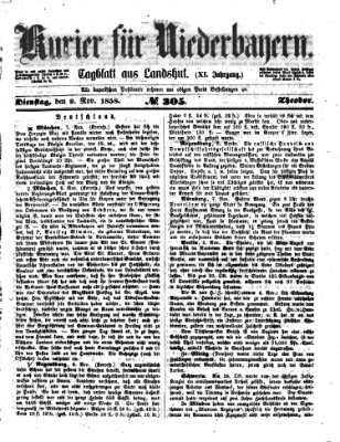 Kurier für Niederbayern Dienstag 9. November 1858