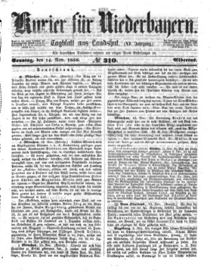 Kurier für Niederbayern Sonntag 14. November 1858