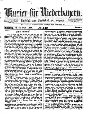 Kurier für Niederbayern Dienstag 16. November 1858