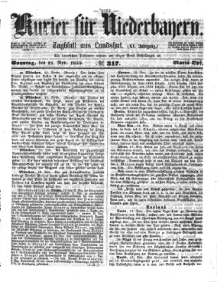 Kurier für Niederbayern Sonntag 21. November 1858