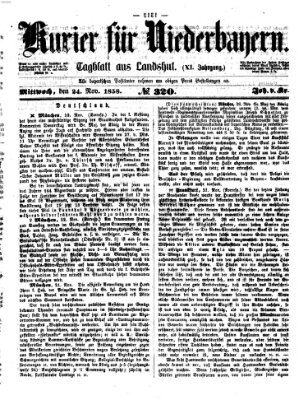 Kurier für Niederbayern Mittwoch 24. November 1858