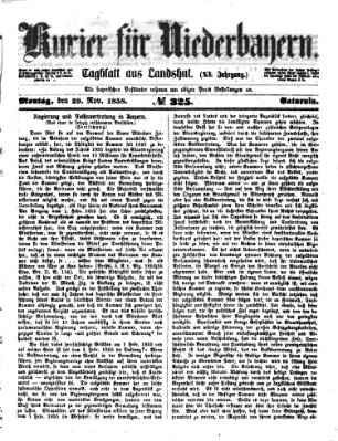 Kurier für Niederbayern Montag 29. November 1858