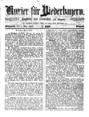 Kurier für Niederbayern Mittwoch 1. Dezember 1858