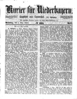 Kurier für Niederbayern Sonntag 5. Dezember 1858