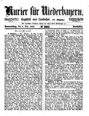 Kurier für Niederbayern Donnerstag 9. Dezember 1858