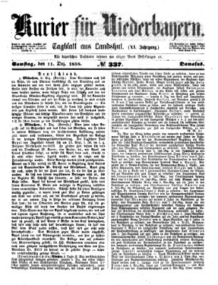 Kurier für Niederbayern Samstag 11. Dezember 1858