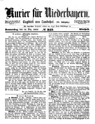 Kurier für Niederbayern Donnerstag 16. Dezember 1858