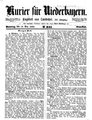 Kurier für Niederbayern Sonntag 19. Dezember 1858