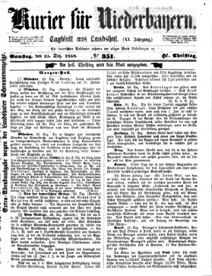 Kurier für Niederbayern Samstag 25. Dezember 1858