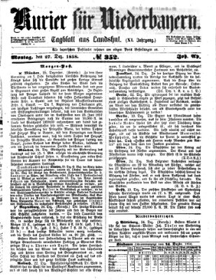 Kurier für Niederbayern Montag 27. Dezember 1858