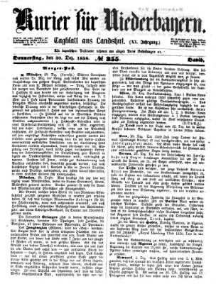 Kurier für Niederbayern Donnerstag 30. Dezember 1858