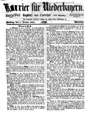 Kurier für Niederbayern Freitag 7. Januar 1859