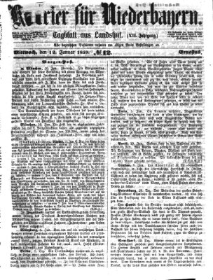 Kurier für Niederbayern Mittwoch 12. Januar 1859