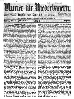 Kurier für Niederbayern Freitag 21. Januar 1859