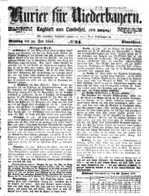 Kurier für Niederbayern Montag 24. Januar 1859