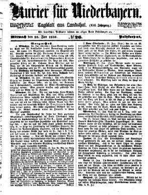 Kurier für Niederbayern Mittwoch 26. Januar 1859