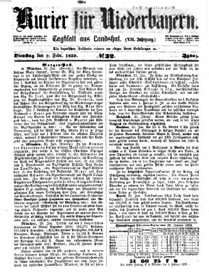 Kurier für Niederbayern Dienstag 1. Februar 1859