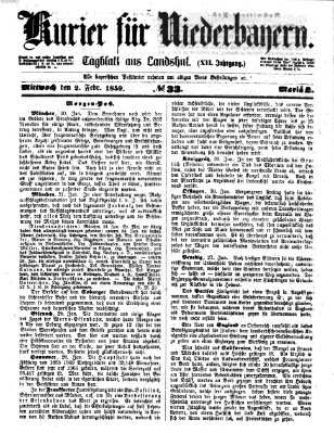 Kurier für Niederbayern Mittwoch 2. Februar 1859