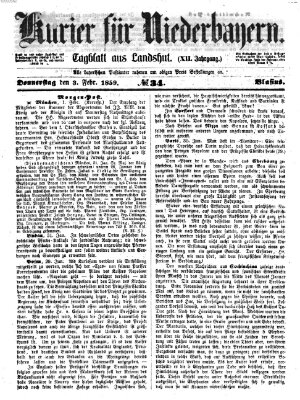 Kurier für Niederbayern Donnerstag 3. Februar 1859