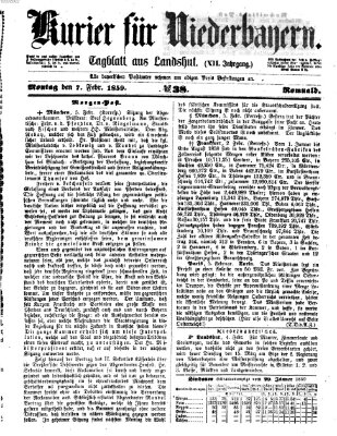 Kurier für Niederbayern Montag 7. Februar 1859