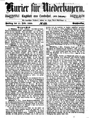 Kurier für Niederbayern Freitag 11. Februar 1859