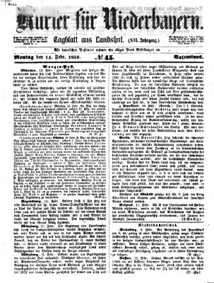 Kurier für Niederbayern Montag 14. Februar 1859