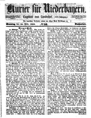 Kurier für Niederbayern Sonntag 20. Februar 1859