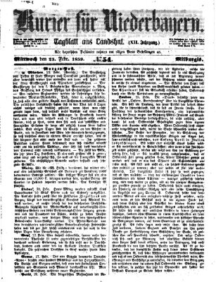 Kurier für Niederbayern Mittwoch 23. Februar 1859