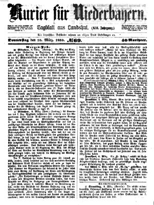 Kurier für Niederbayern Donnerstag 10. März 1859