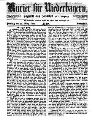 Kurier für Niederbayern Freitag 18. März 1859