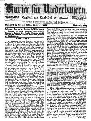 Kurier für Niederbayern Donnerstag 24. März 1859